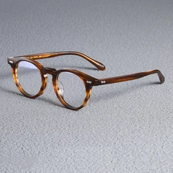 Top Quality Retro Round Glasses Frame Men Women Brand Design Vintage Acetate Eyeglasses Japanese Handmade Spectacles Eyewear