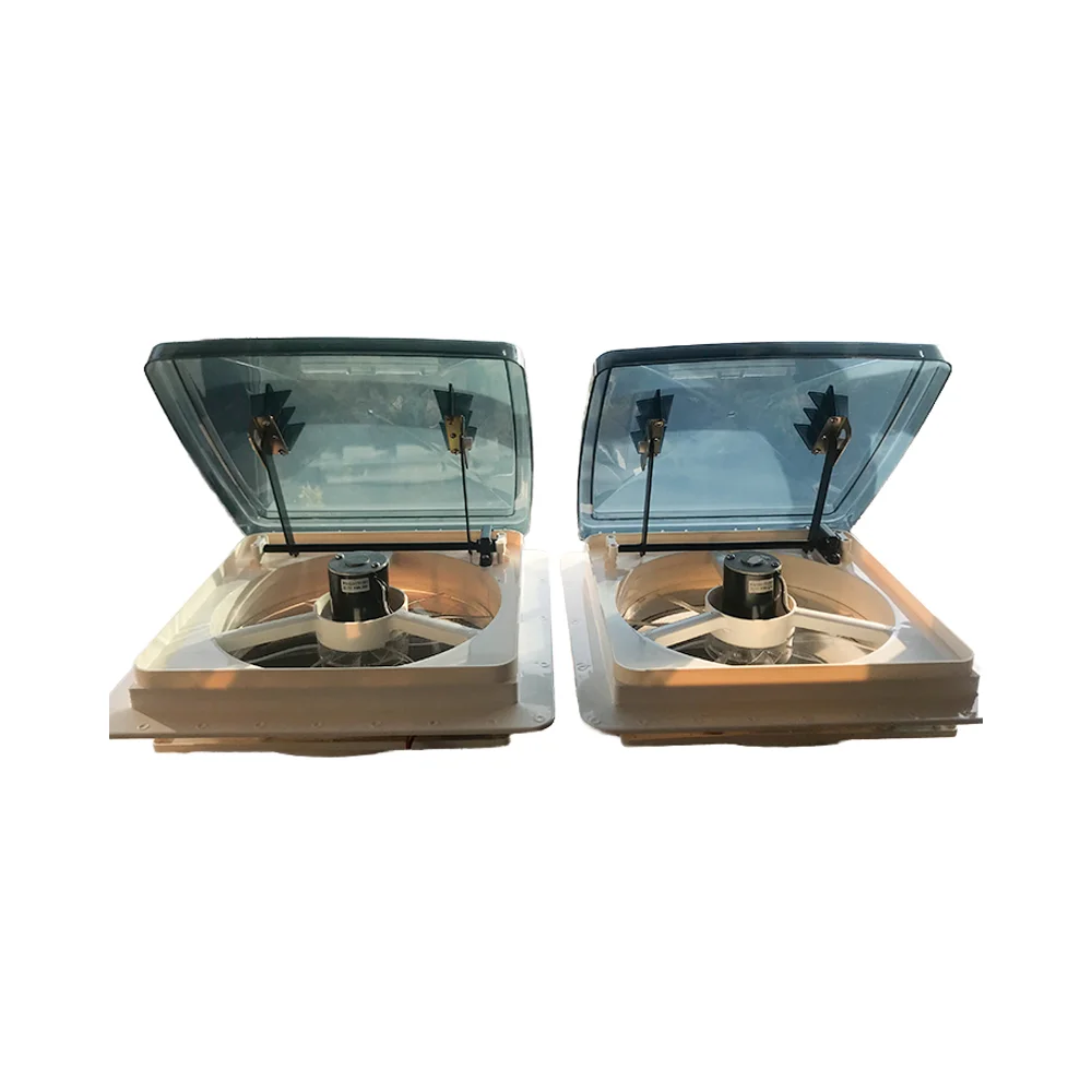 

10-Level Manual RV Roof Hatch with LED Light 360x360mm Motorhome Roof Fan Electrical Window for Camper