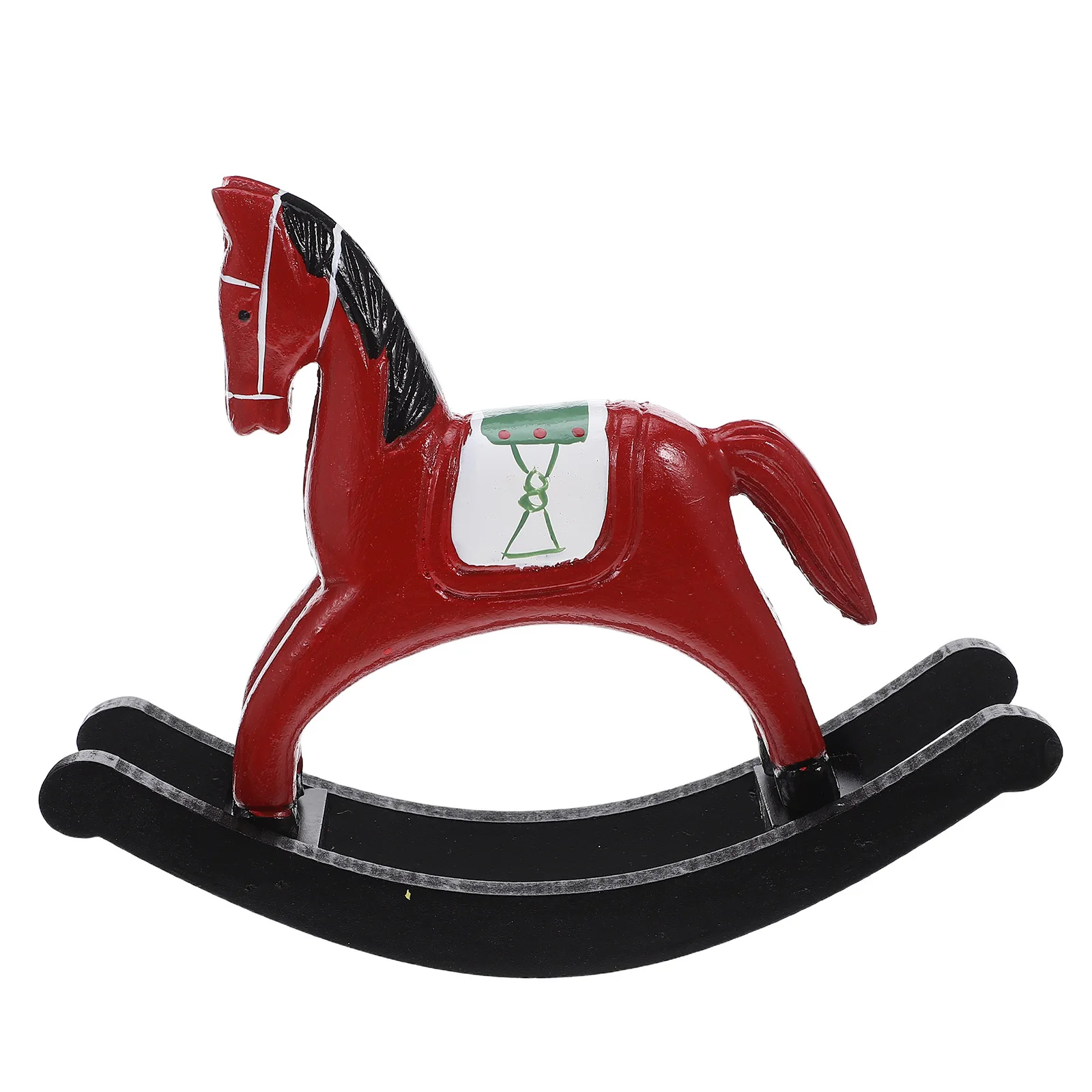 

Handcrafted Wooden Rocking Horse Ornament Vintage Carved Retro Style 2026 Year Horse Decorative Rocker for Living Room Desk