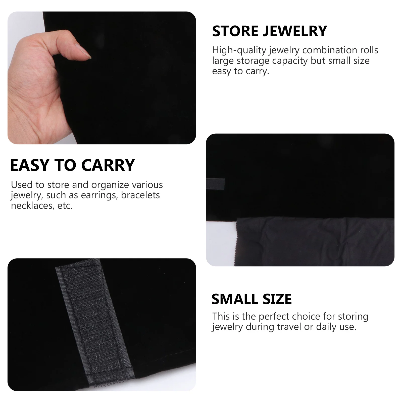 Jewelry Storage Pouch Compact Travel Jewelry Roll Bag For Earrings Necklace Bracelet Small Portable Organizer Case Handbag