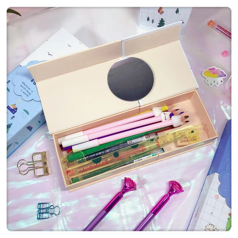 1Pc Korea deformation pencil case stationery box Pupils high-capacity multi-function pencil case learning pen prizes pencil bag