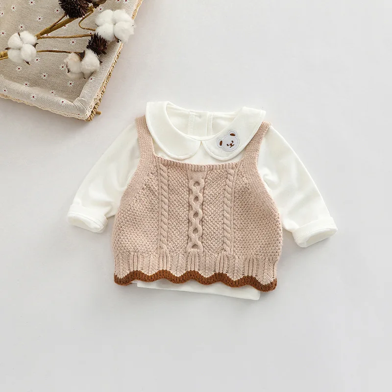 النسخة الكورية من سترة علوية من الصوف المصنوعة من القطن الخالص لحديثي الولادة للفتيات حديثي الولادة، سترة حرارية متعددة الاستخدامات للخريف والشتاء