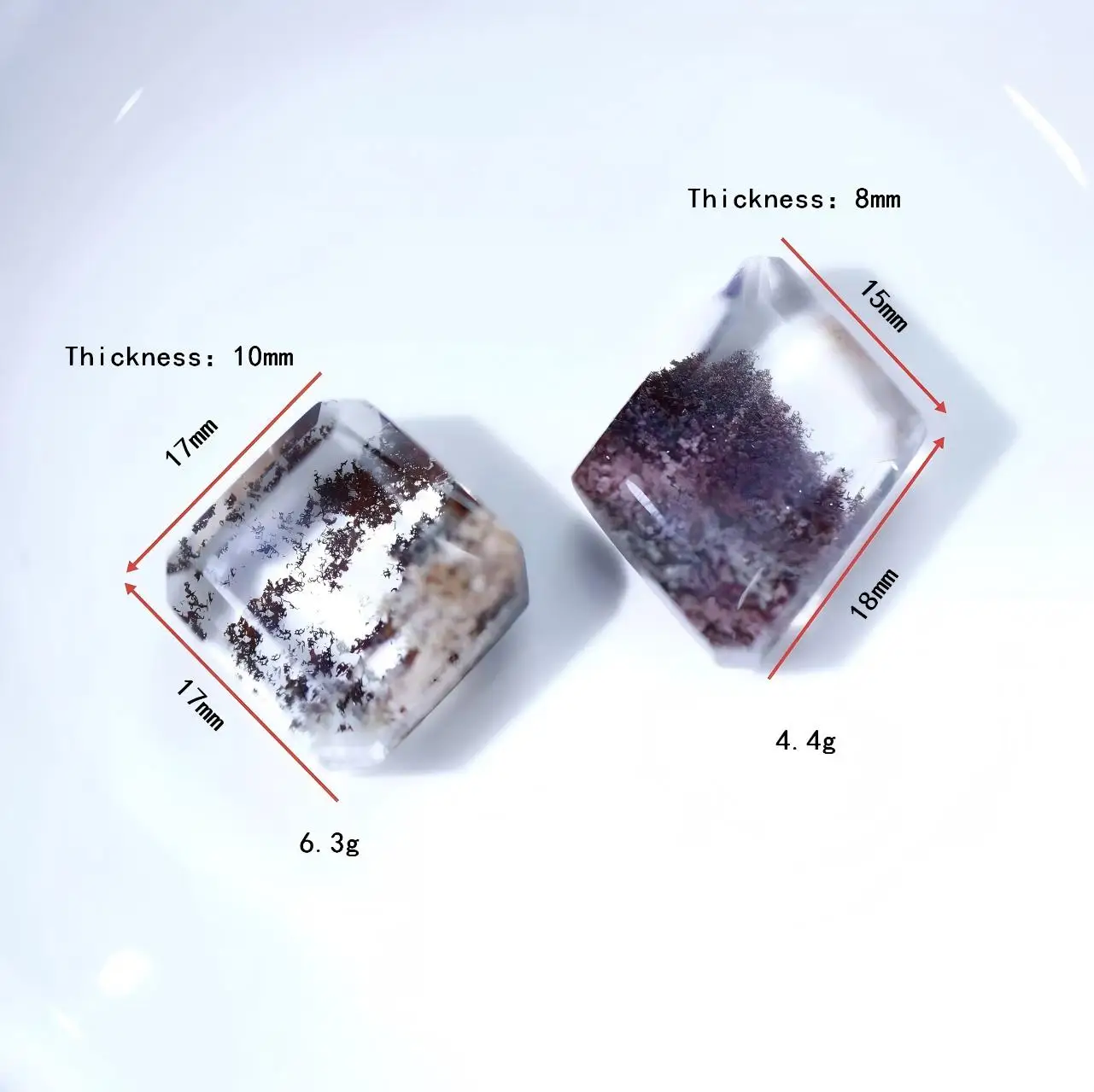 

Square Ultra-cleanAll-inclusive Four Season Green Phantom Crystal Pendant Loose Gemstone Customized Fine Jewelry Healing Stone