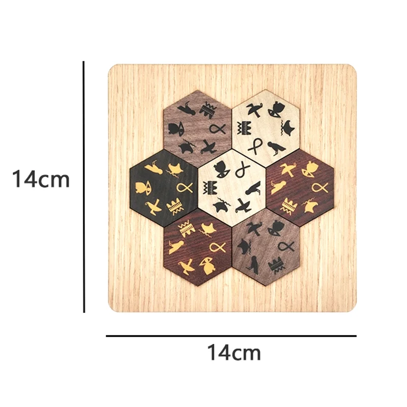 New Lost Found Wooden Mind Brain Teasers Puzzles Challenging Egyptian Hieroglyph Puzzle Game for Adults