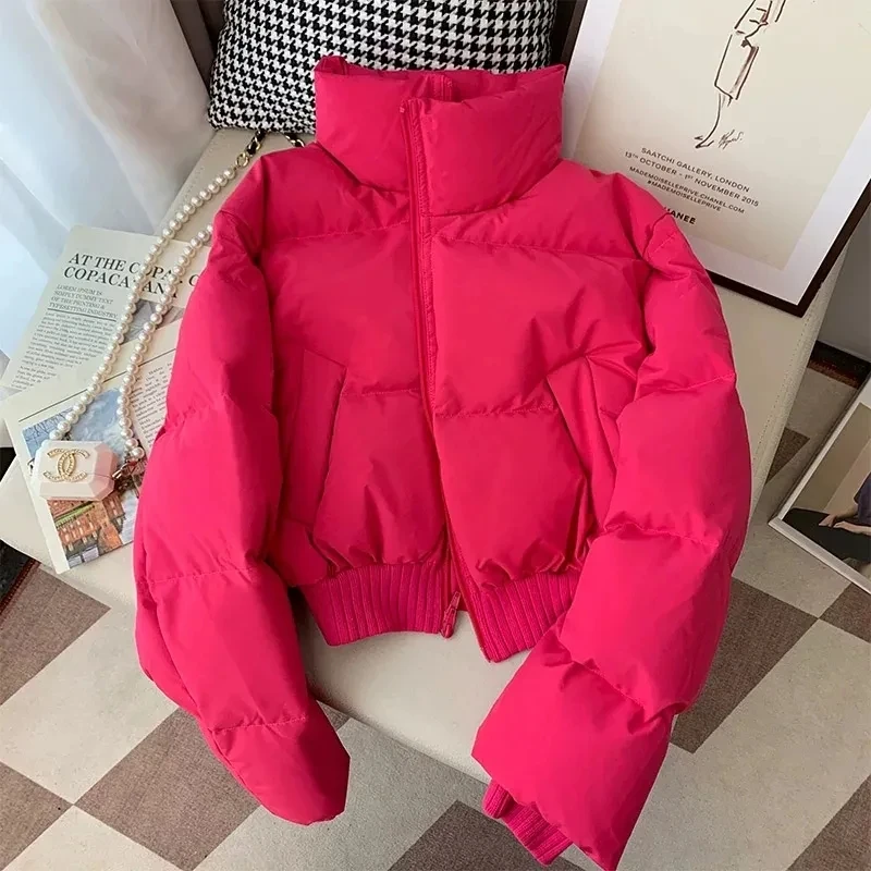 Parka invernale da donna nuovo 2025 Nuovo popolare allentato casual da donna in piumino di cotone colletto alla coreana versione coreana cappotto femminile