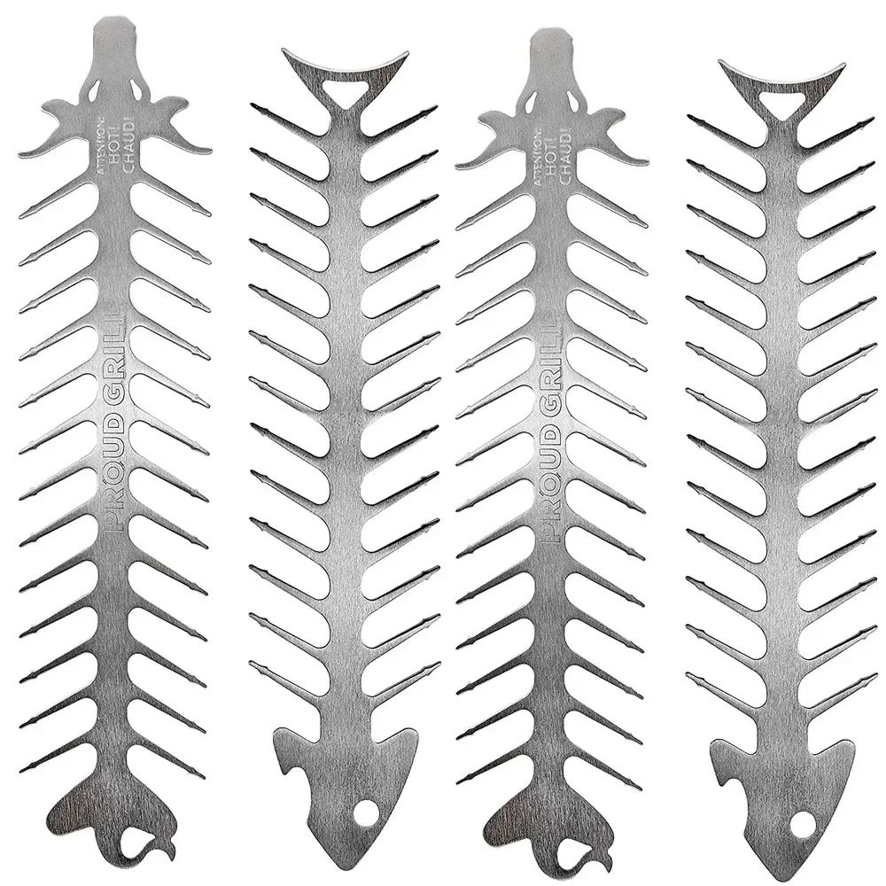 

Stainless Steel BBQ Fishbone Grill Reusable BBQ Skewers Barbecue Accessories