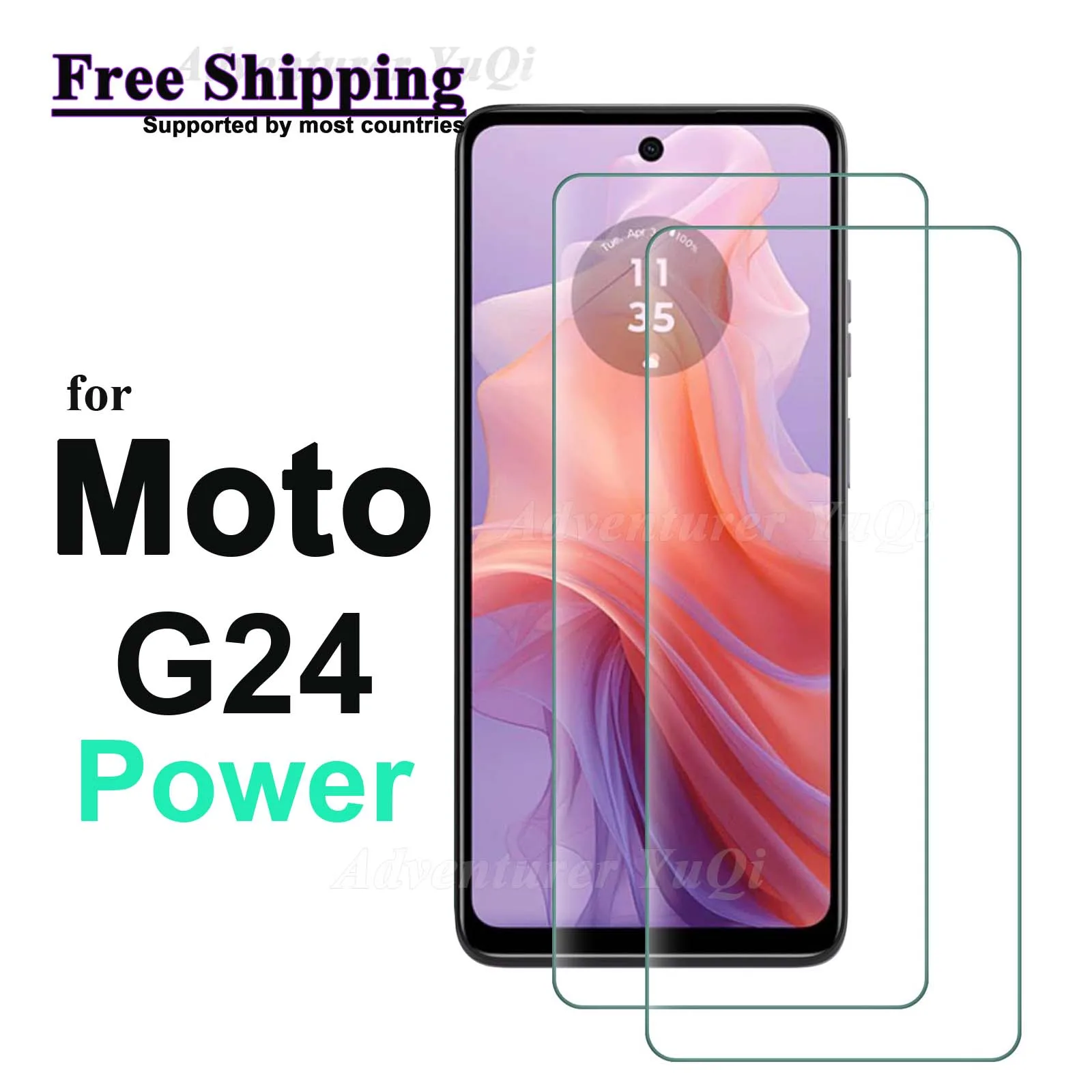 

Screen Protector for Motorola Moto G24 Power Tempered Glass Crystal HD 9H Transparent Anti Scratch Case Friendly Mica