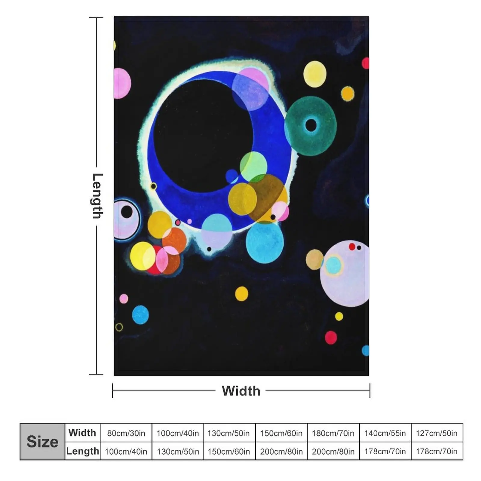 Several Circles Wassily Kandinsky Abstract Art Throw Blanket Fashion Sofas sofa bed Blankets