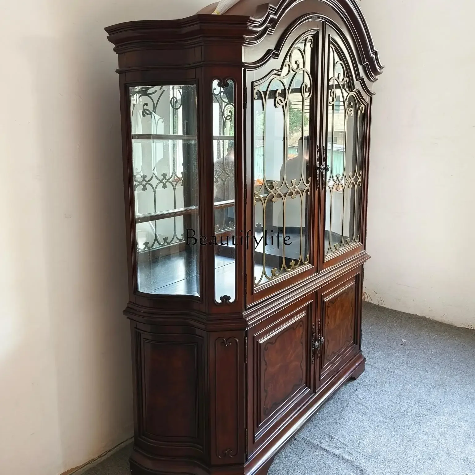 

ld14 Double-door wine cabinet and dish cabinet with exquisite and classic design