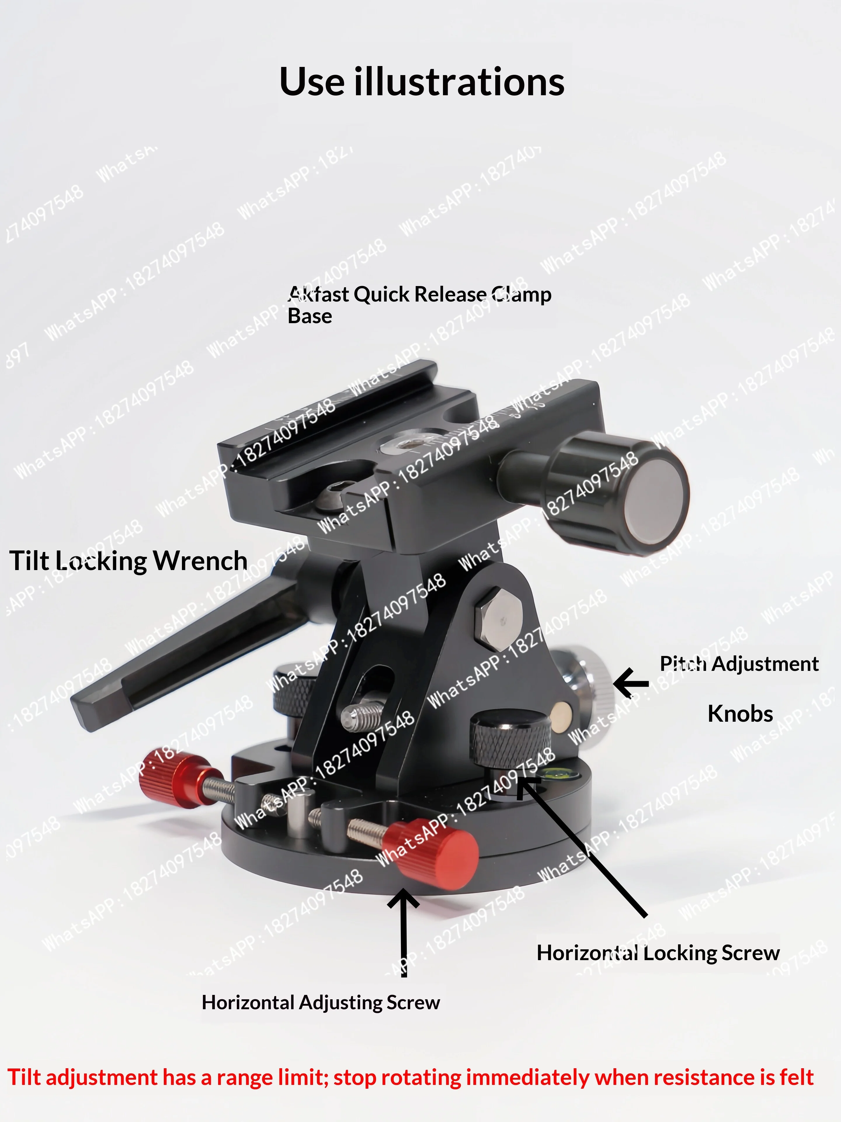 S50 All Metal Equatorial Precision Latitude Adjustment Bracket 60°Adjustable High-Precision Fine-Tuning Bracket with 3/8