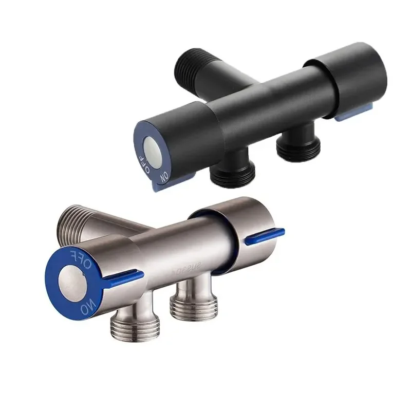 304 الفولاذ المقاوم للصدأ واحد الماء البارد 1 في 2 خارج الحمام المرحاض صمام زاوية غسالة منفذ مزدوج مياه الحنفية #1