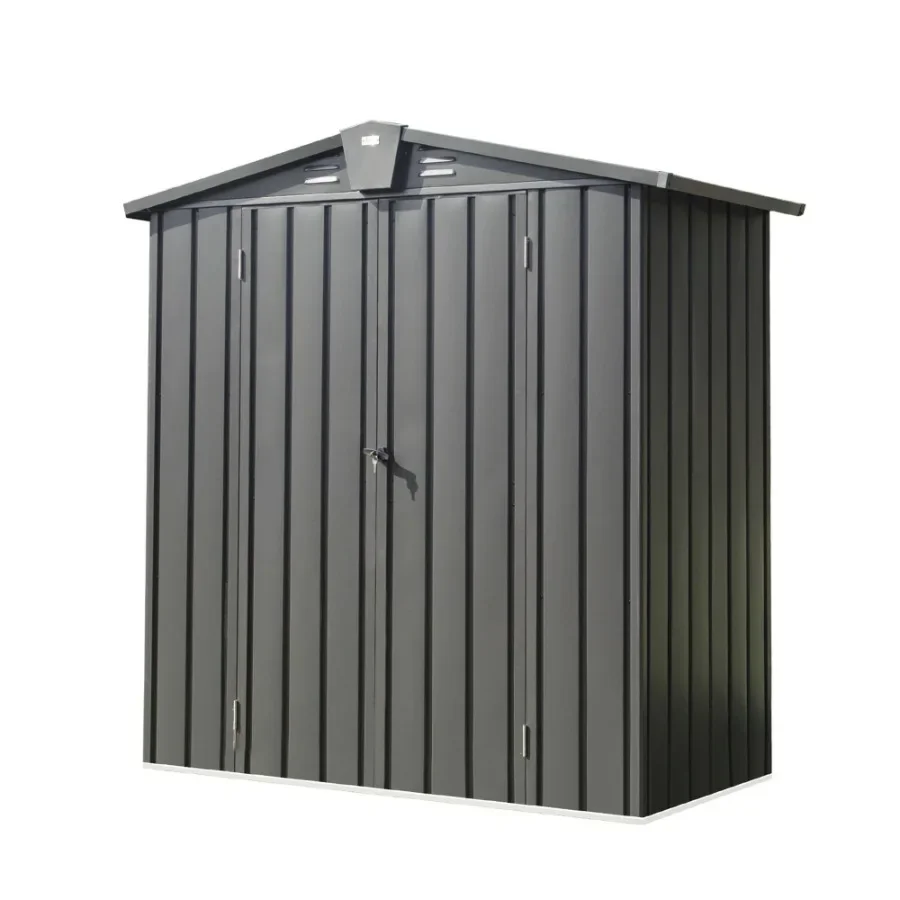 

Outdoor Storage Shed 5.7x3 FT Metal Outside ShedsandOutdoor Storage Galvanized Steel Tool Shed with Lockable Double Door for Pa