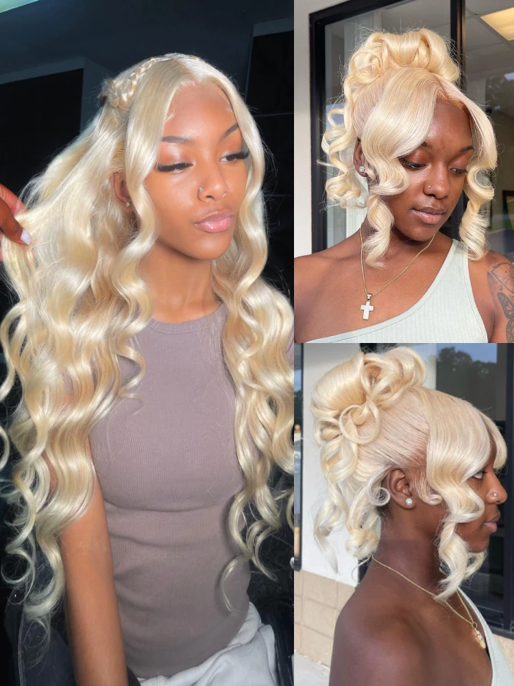 13x4 13x6 360 HD Lace Frontal Wig Human Hair Long 28 30 32 Inch 613 Blonde Body Wave Brazilian Lace Front Wigs For Black Women