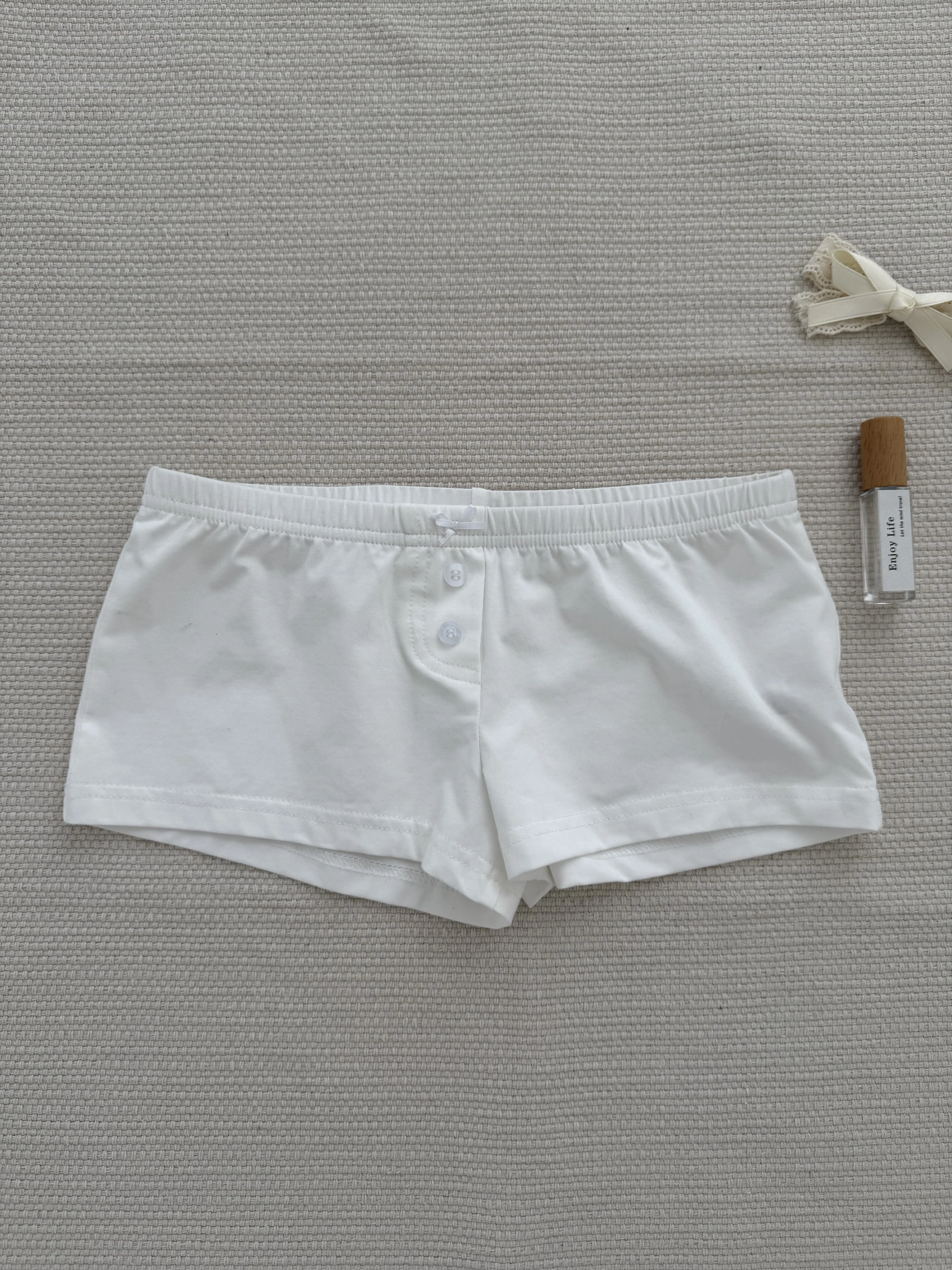 Tank Top Pita Potong Renda Celana Pendek Pakaian Katun Rompi Leher-v Musim Panas Wanita + Celana Pendek Boxer Lurus Kancing Set Piyama Rumah Lucu