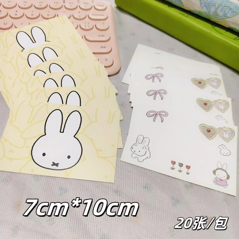Miffy Kawaii Anime Cartoon Rabbit Cute Message Card Postcard Good Looks Girly Heart Note Leave A Message Blessings Greeting Card