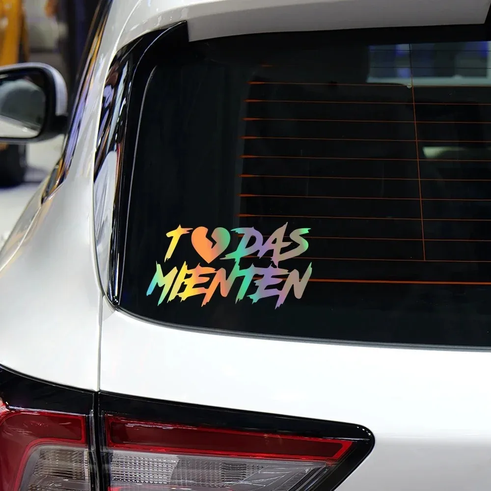 Funny TODAS MIENTEN Car Body Stickers Vinyl Waterproof Automobiles Side Door Window Tank Decals Decoration Styling Accessories