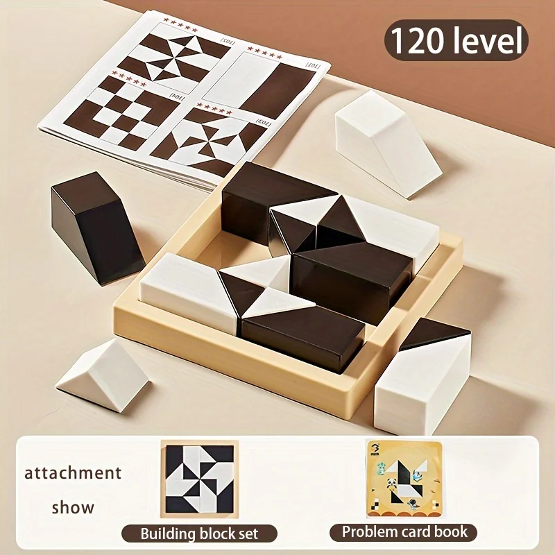 120 Level Hidden Block Puzzle: 3+ Years, ABS Material, Enhances Logic and Spatial Reasoning, Suitable for 3-8 Year Olds