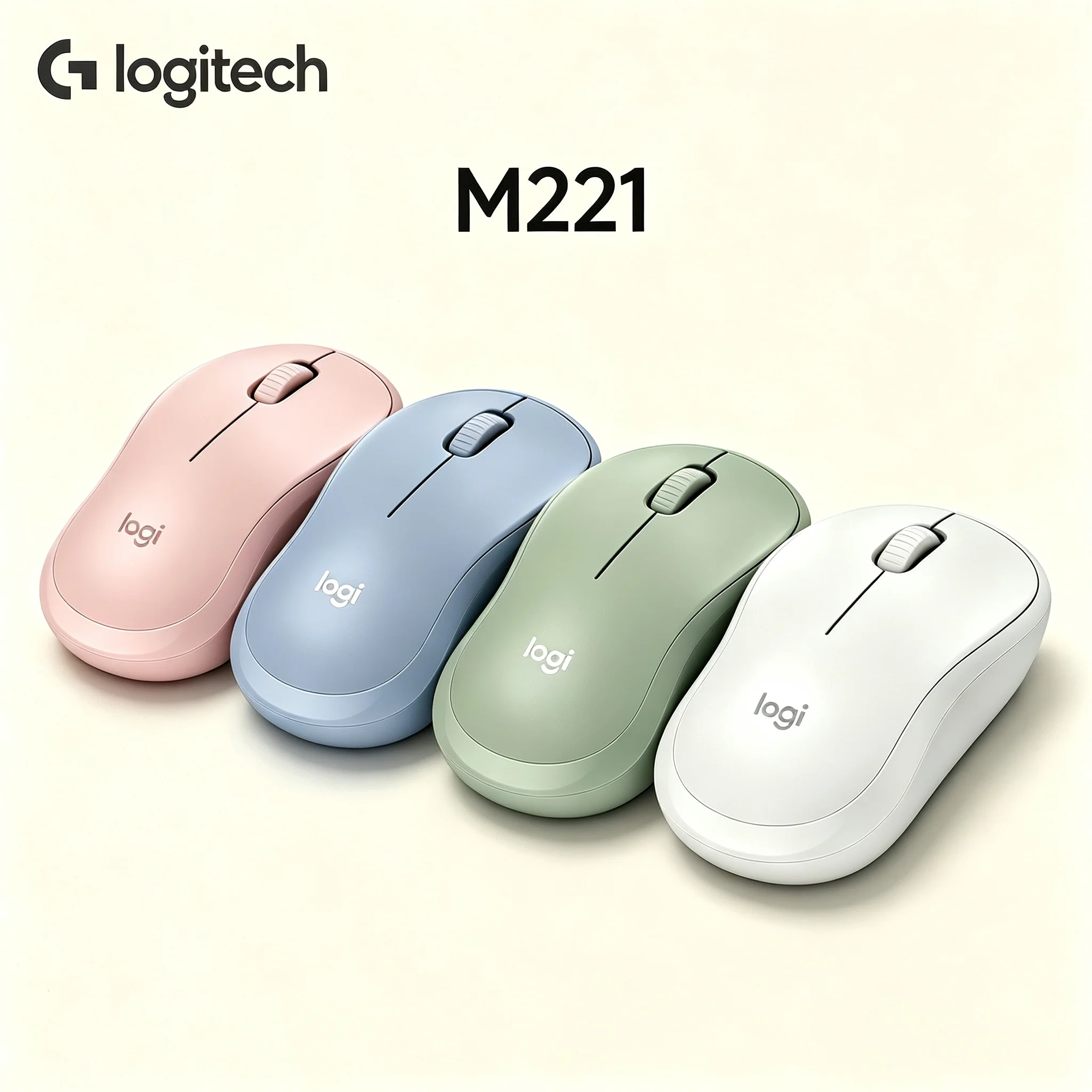 Original Logitech M221 Quiet Wireless Mouse Light‑Weight Matte Body Mute Mice For Business Trip Laptop