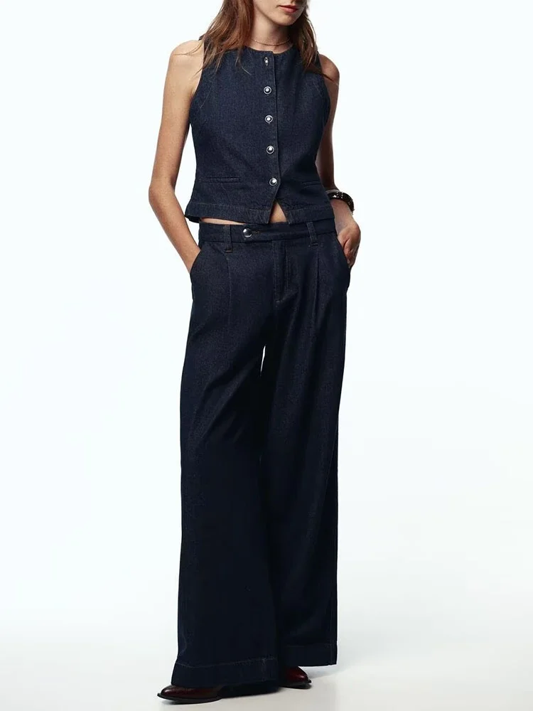 

Жилетка джинсовая приталенная, новинка, женская мода, осень 2025, джинсы со средней посадкой, 3777223, этнический сценический костюм, традиционный ханьфу