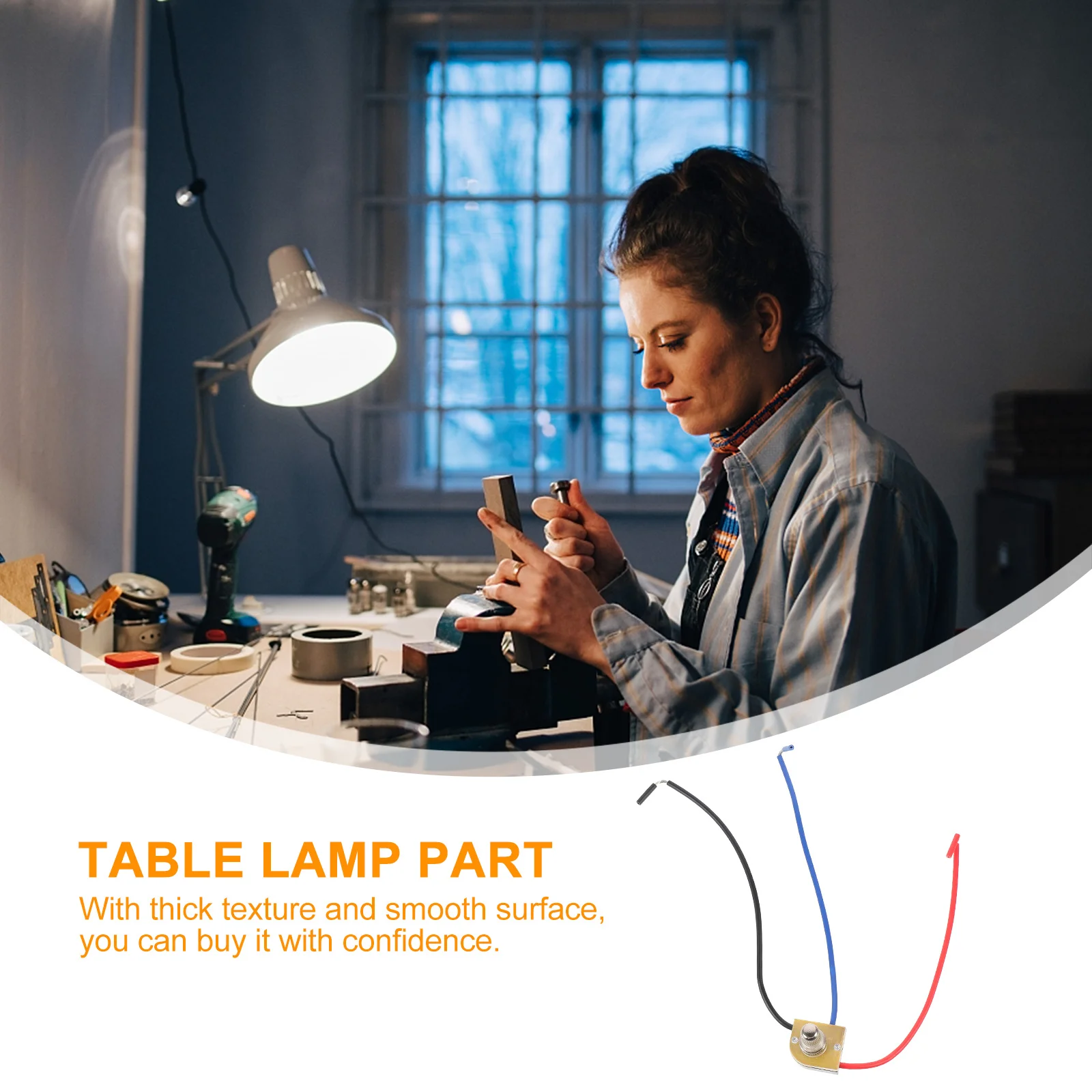 

2Pcs LED Turn-Knob Switches Metal Head Three-Section Durable Turn-Knob for Table Lamp Desk Lamp Accessories Golden