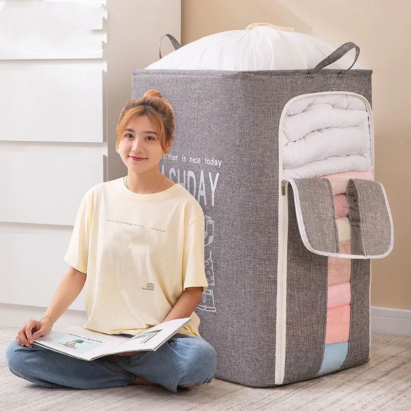 Household Large Multi-functional Clothes Quilt Storage Bag, Moisture-Proof, Waterproof, Thickened Visual, Convenient Moving