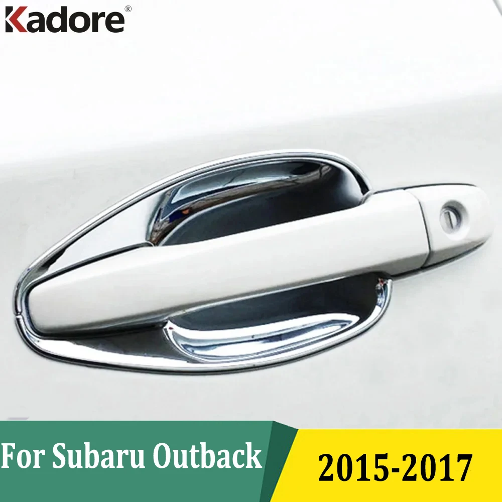 For Subaru Outback 2015 2016 2017 Chrome Side Door Handle Bowl Cover Trims Stickers Car Styling Exterior Accessories