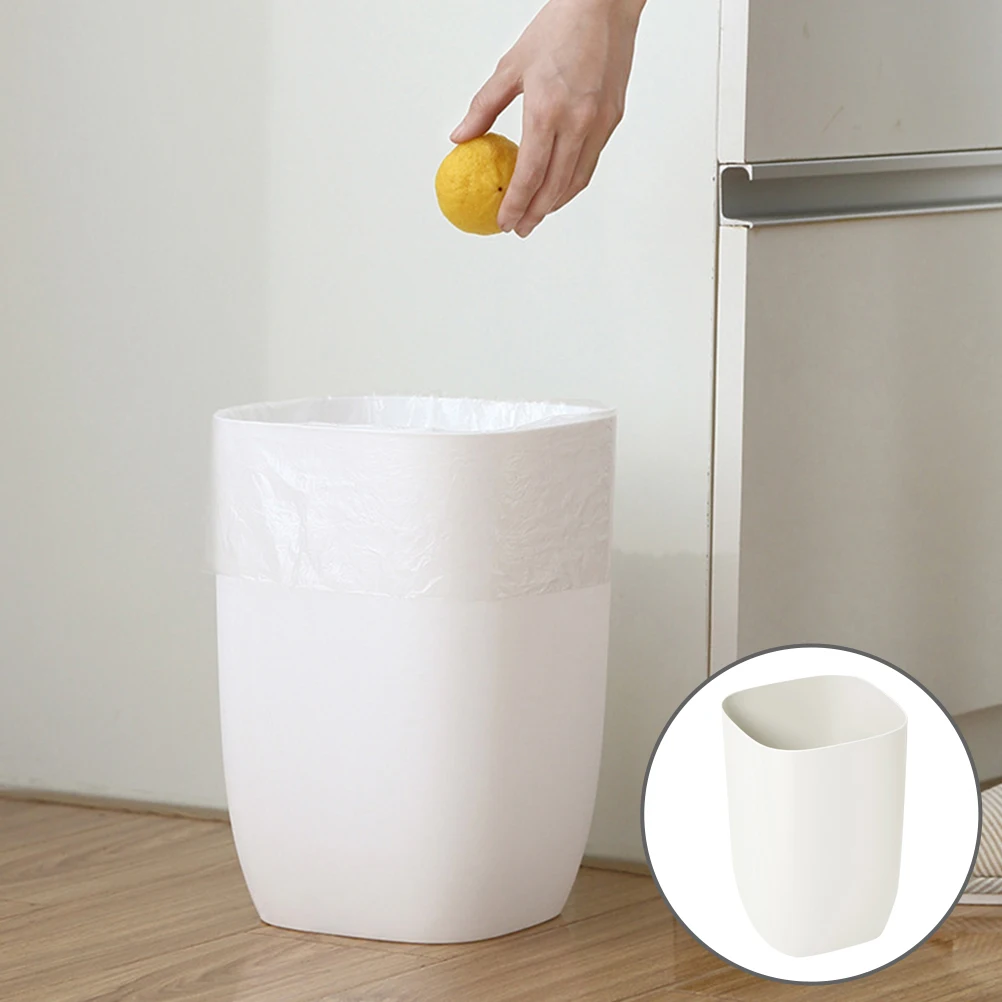 

Modern Office Garbage Can Single Layer Trash Bin For Bathroom Bedroom Storage Basket Non-Slip Sturdy Easy Clean