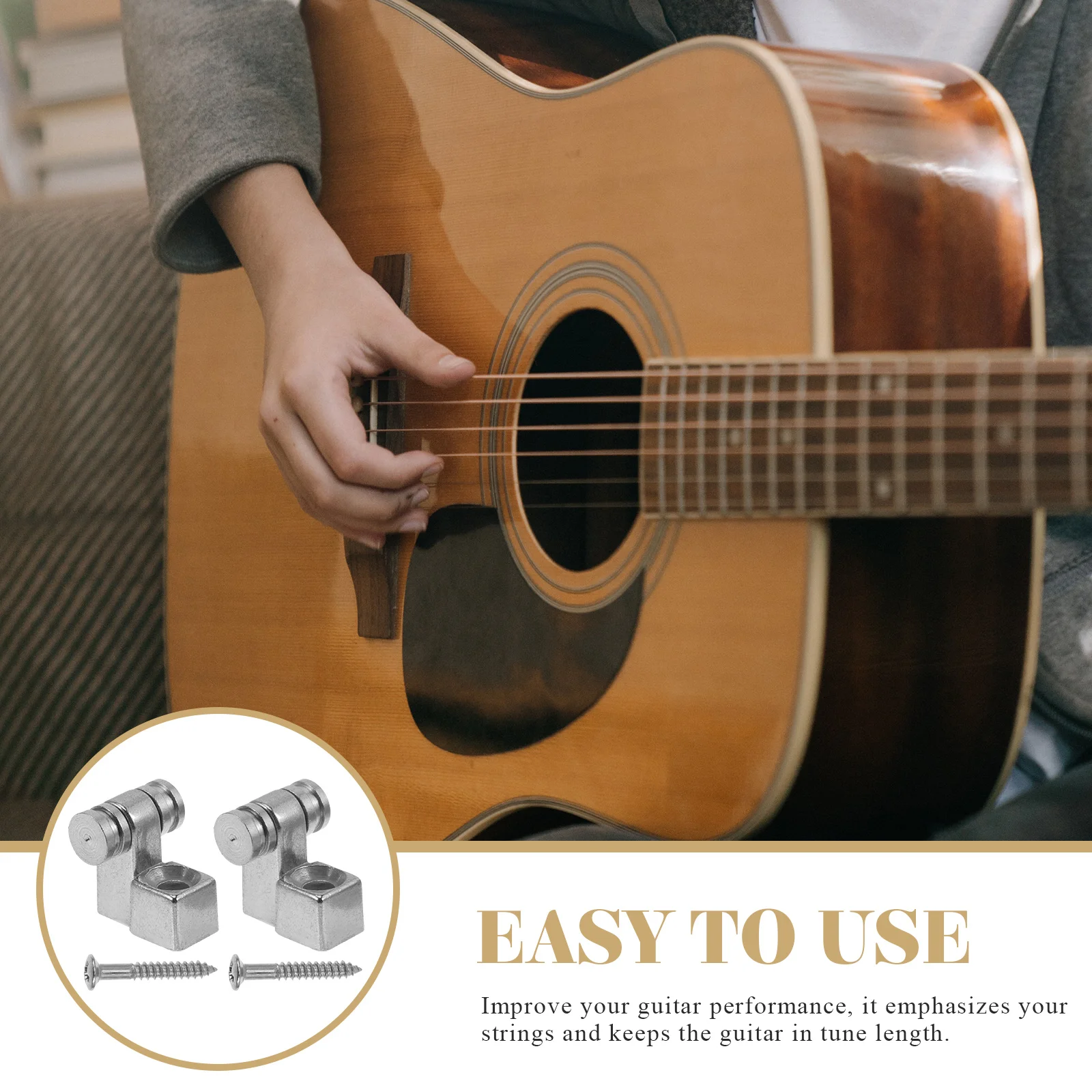 

2 Sets Electric Guitar String Tree Metal Retainer Buckle Holder Parts Accessories Component Long Term Use Easy Install Guitar