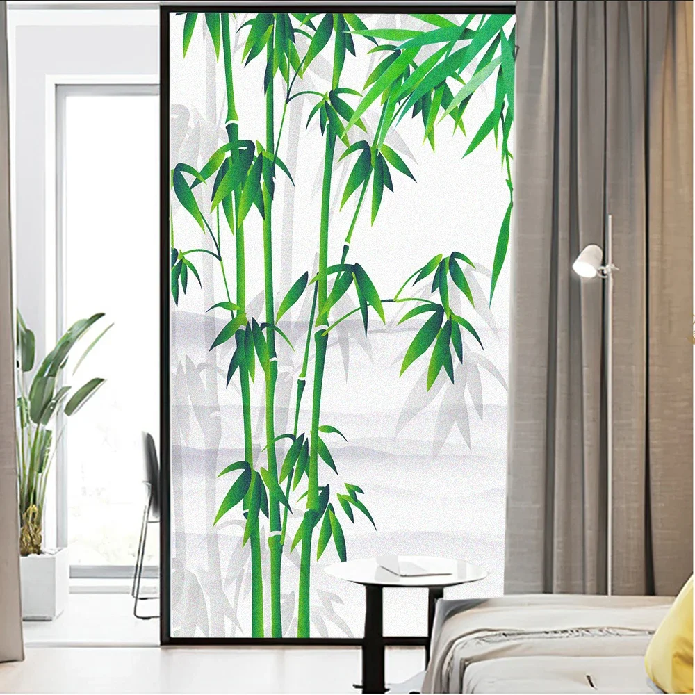 Bamboo Window Film Privacy Glass Sticker UV Blocking Heat Control  Window Sticker Window Tint for Homedecor