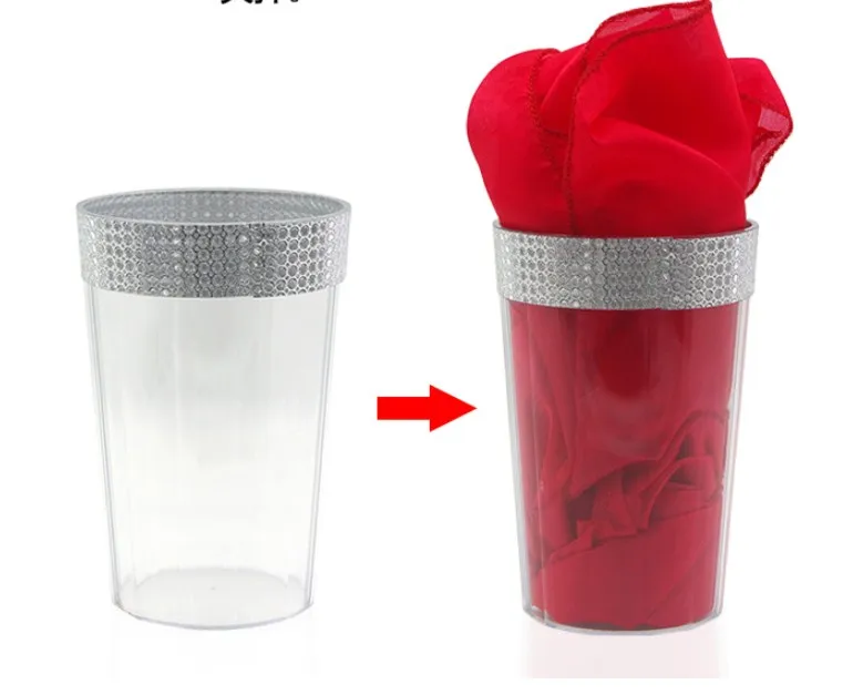 

Close-Up Magic Mirror Glass Magic Tricks New Liquid To Silk Cup Magic YH1881