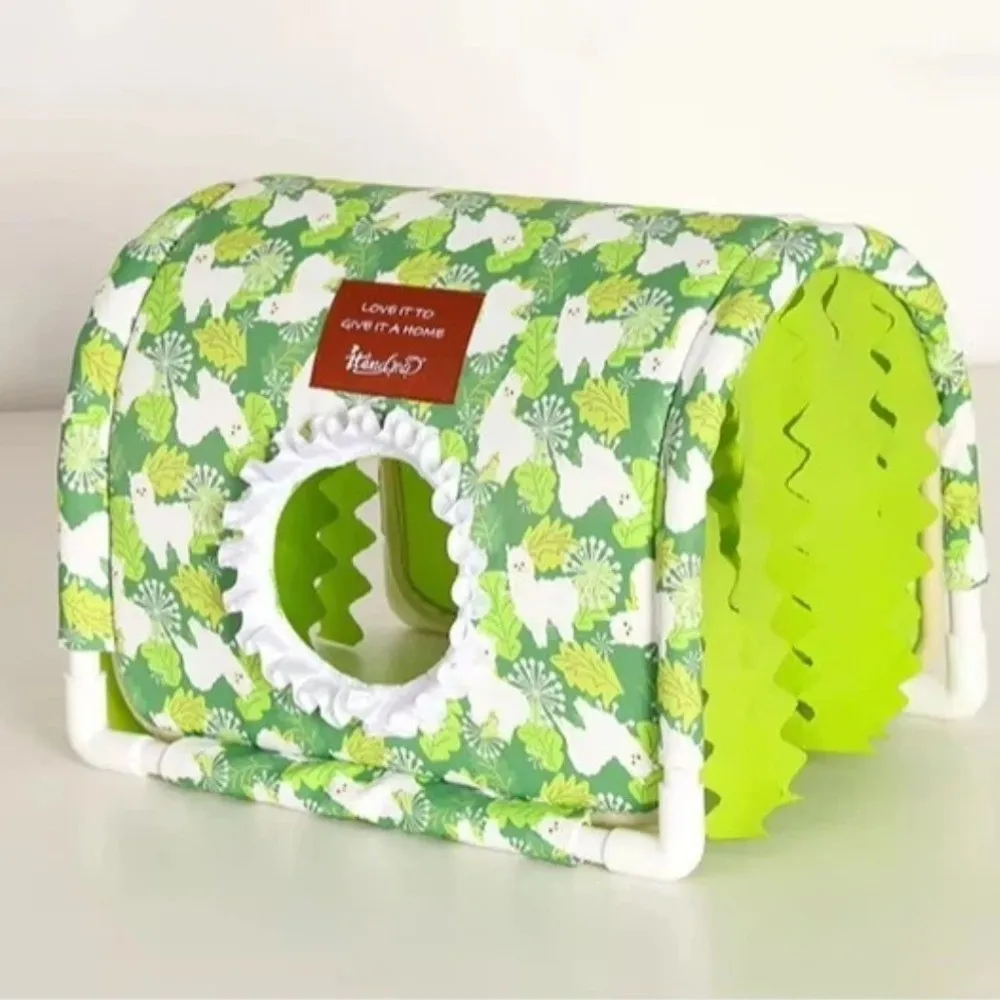 Cartoon Summer Hamster Shelter Large Tassel Tunnel Small Animal Cage Bottomless Pet Nest Decoration For Rabbit Dutch Pig
