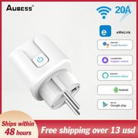 EWelink Smart Socket EU 20A Wifi Plug With Power Monitoring Smart Home APP Voice Control Timing Outlet For Alexa Google Home