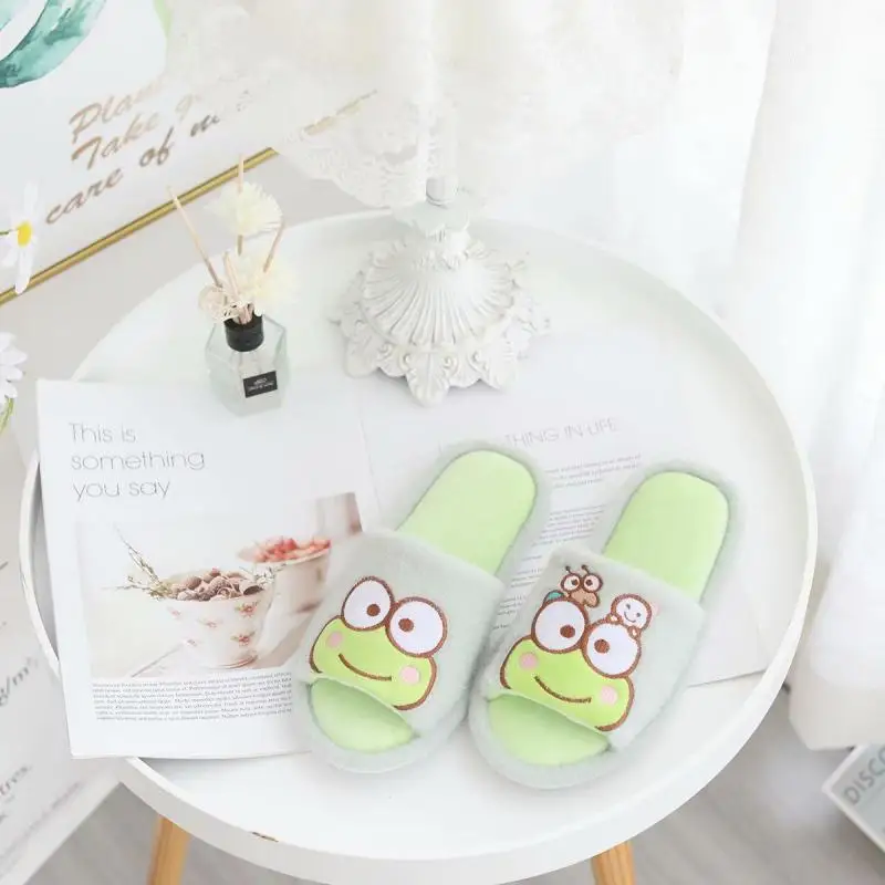 Kawaii Sanrio Pochacco Keroppi Badtz Maru Cute Cartoon Girl Slippers Indoor Home Confinement Shoes Anti-Slip Festival Gift