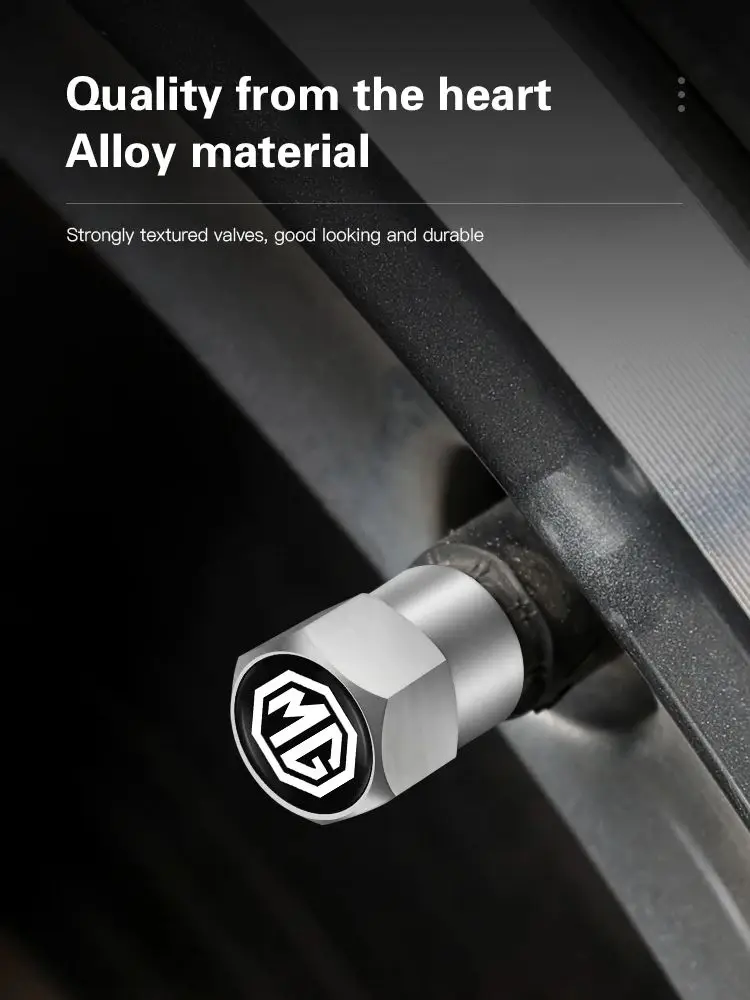 Bouchons de Valve de pneu de voiture, 4 pièces, emblème en métal, accessoires pour Morris Garages MG ZS 5 7 6 Cyberster MG4 EV ES5 HS ONE GT GS MG3
