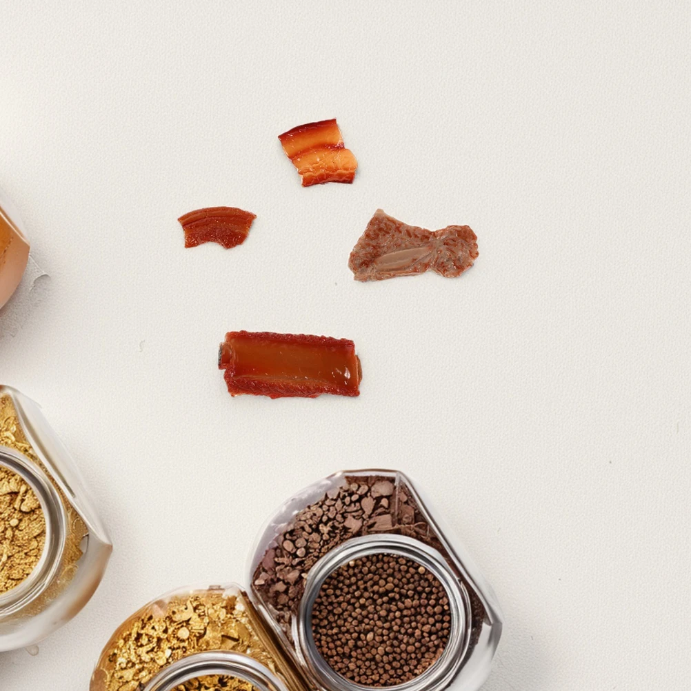 10 Pcs Simulated Ribs Toy Fake Bacon Mini Food Props Meat Resin Artificial Pork Lifelike Model