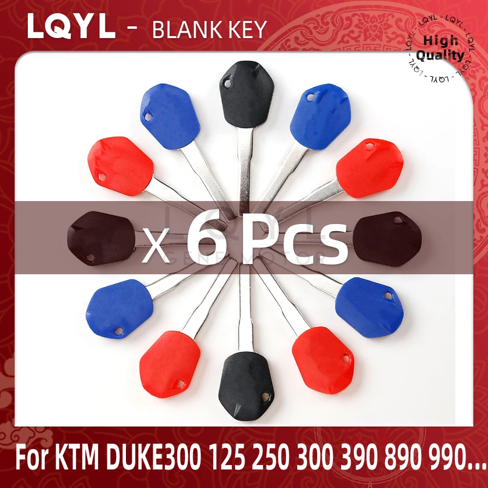 6Pcs New Blank Key Motorcycle Replace Uncut Keys For KTM Duke200 Duke 300 Duke390 DUKE 200 300 390 DUKE300 Embry Uncut Blade