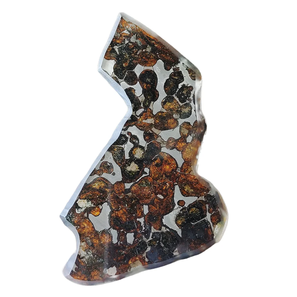 24.9g SERICHO Pallasite Olive Meteorite Slices Natural Meteorite Material Sliced Collection - From Kenya - QA208