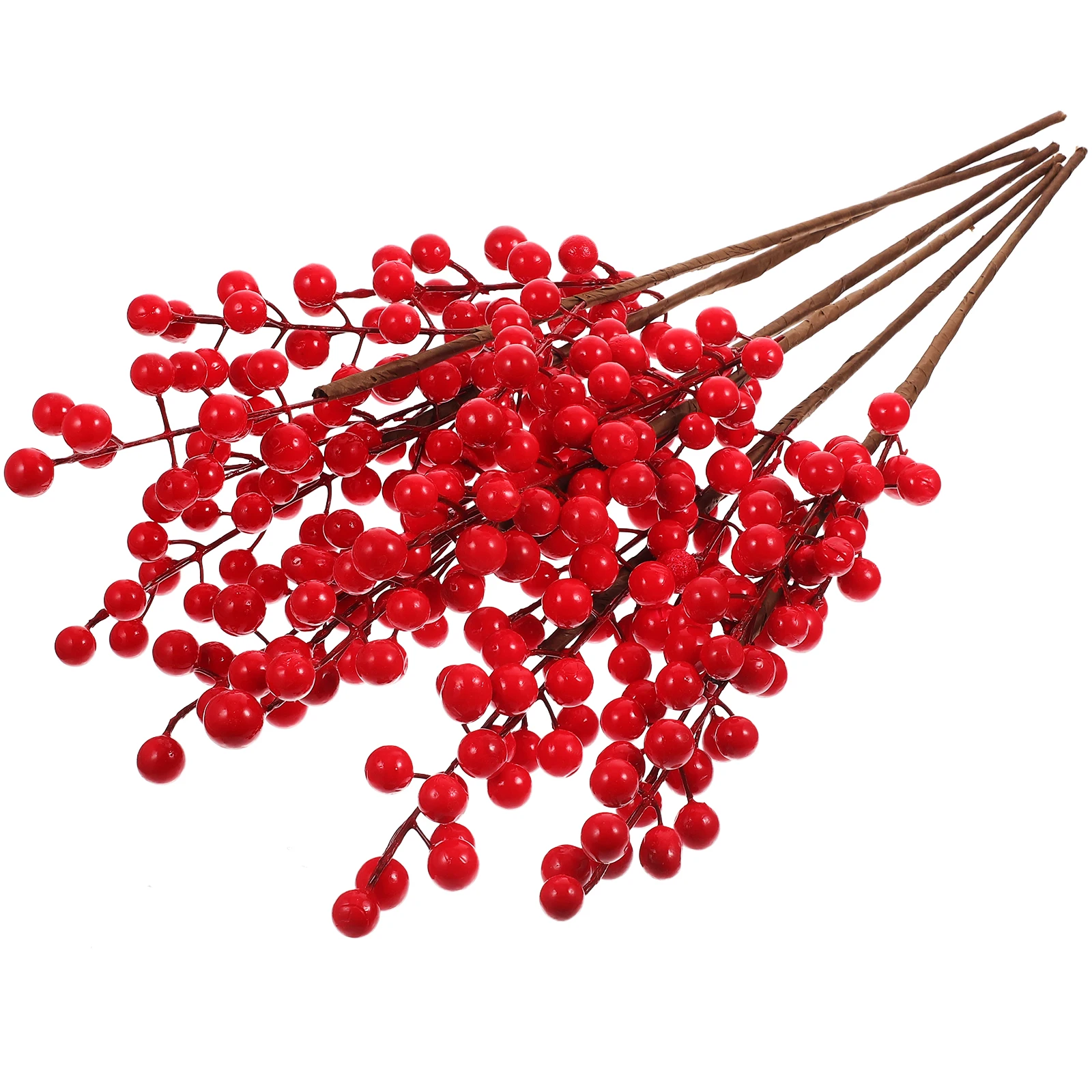 

6 Pcs Artificial Red Berry Branches Simulation Decor Mini Stems Plastic Christmas Xmas Party Supplies Festive Ornaments