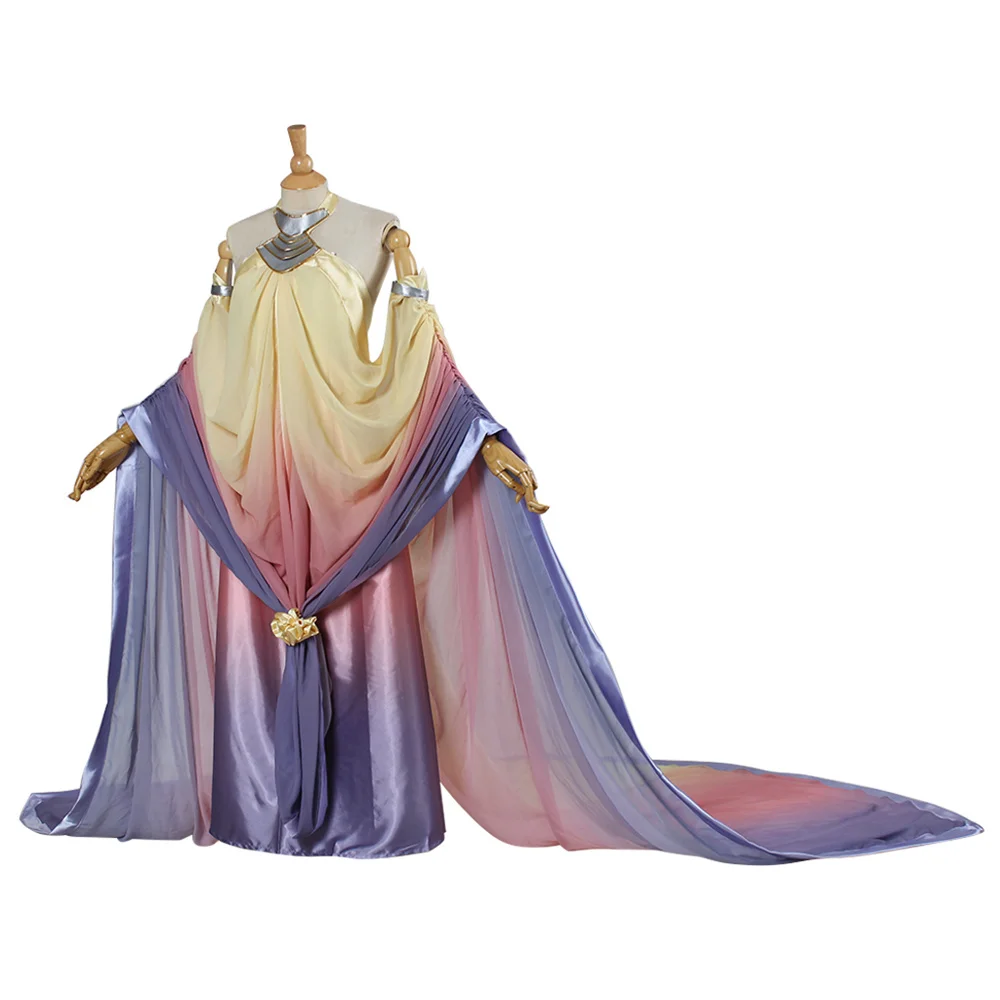 Padme Cosplay Amidala Costume Off-Shoulder Elegant Sexy  Dresses Halloween Party Ball Gown