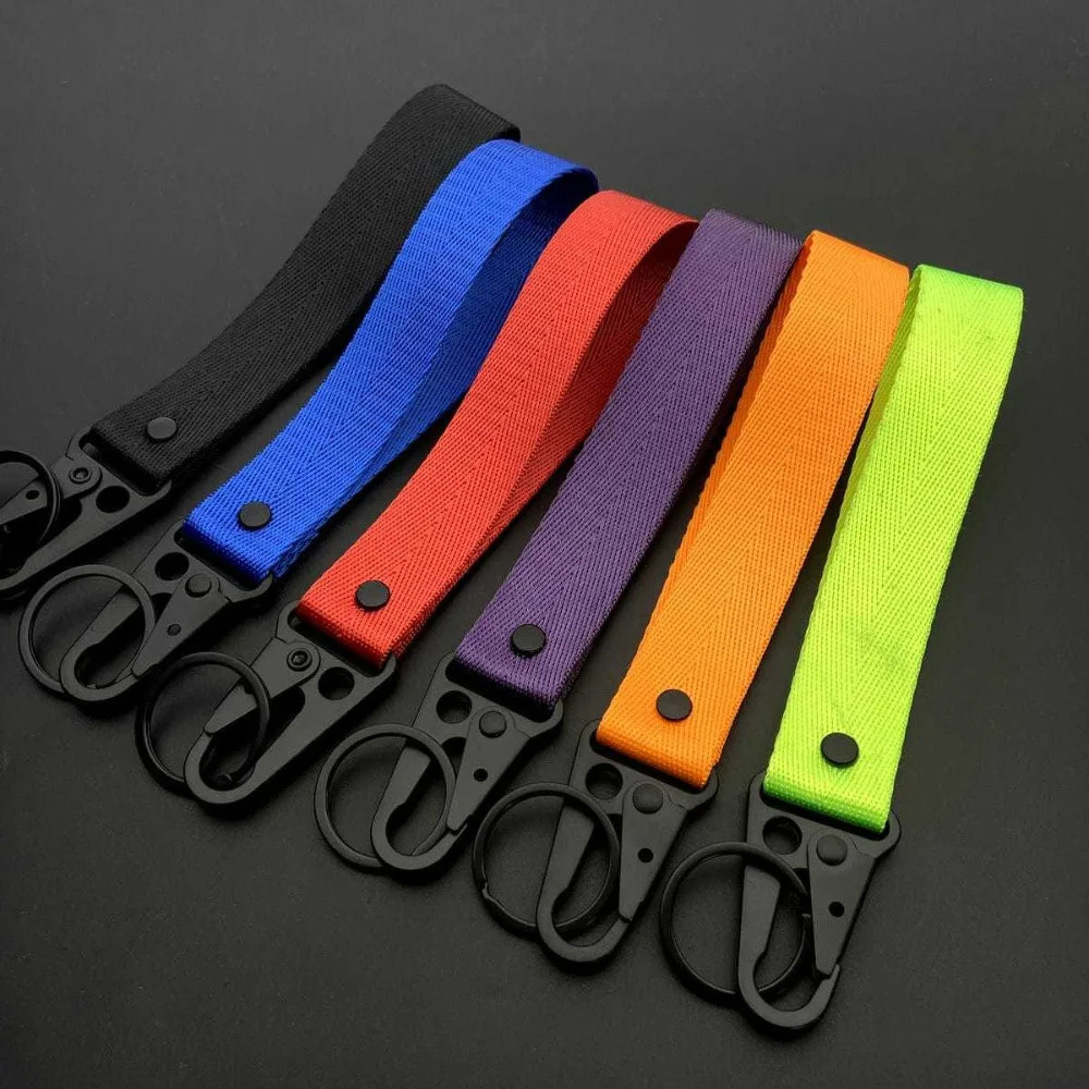 

Fashionable Portable Creative Solid Color Keychain Motorcycle Key Pendant Multi Keyring Ribbon Pendant Girl and Boy Gift 14cm