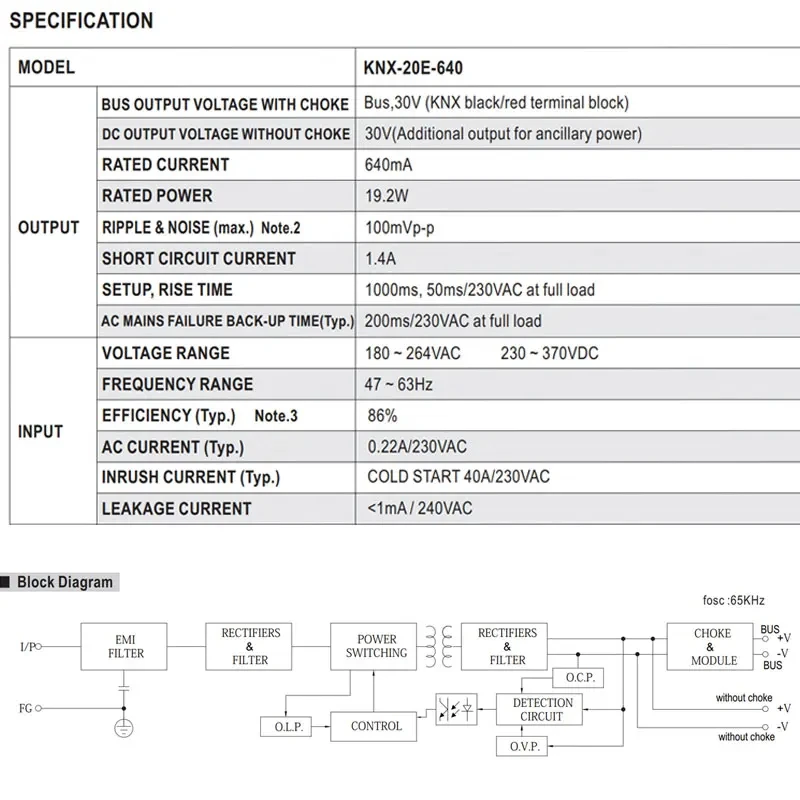 Imagem -05 - Média Well-knx20e640 Fonte de Alimentação com Integrado Knx Bus Choke Sistema de Monitoramento de Segurança Média Bem 640ma