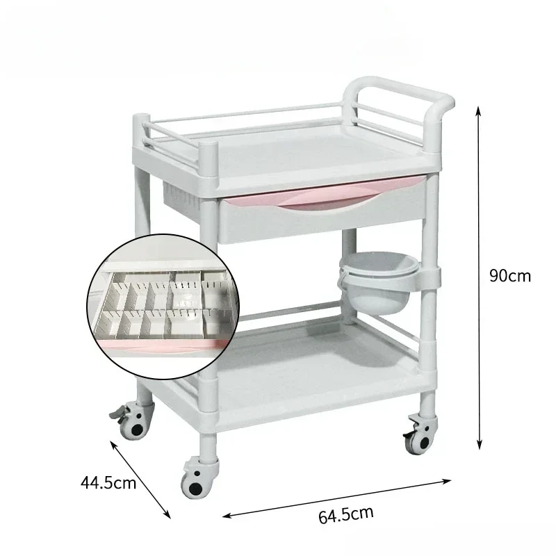 

Utility Cart Auxiliary Hairdresser Salon Portable Trolley Moving Lash carrito auxiliar organizador de belleza Drinks Tool