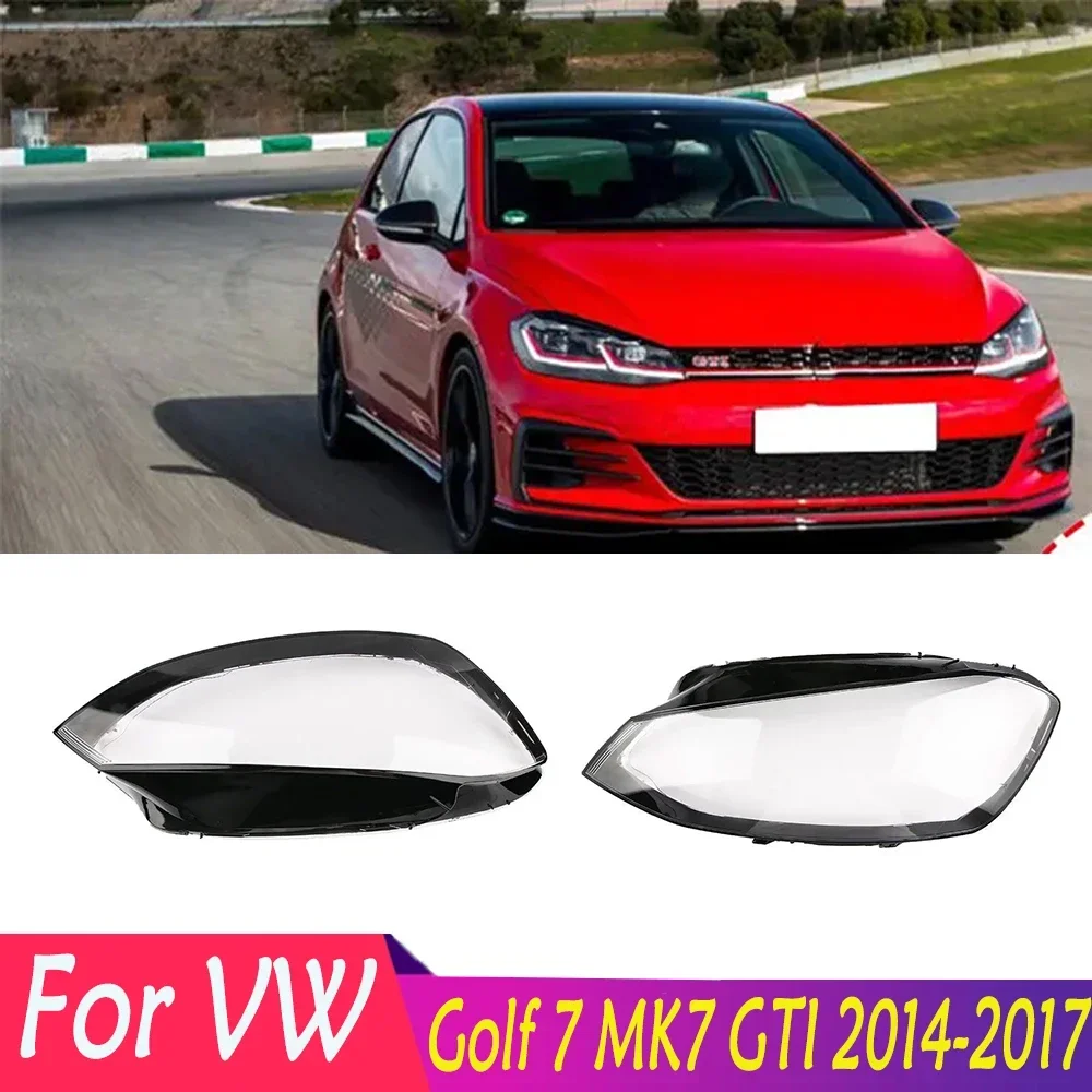 

Для Volkswagen Golf 7 MK7 GTI 2014-2017 Автомобильная передняя фара налобный фонарь крышка объектива прозрачный абажур Автомобильные фары оболочка