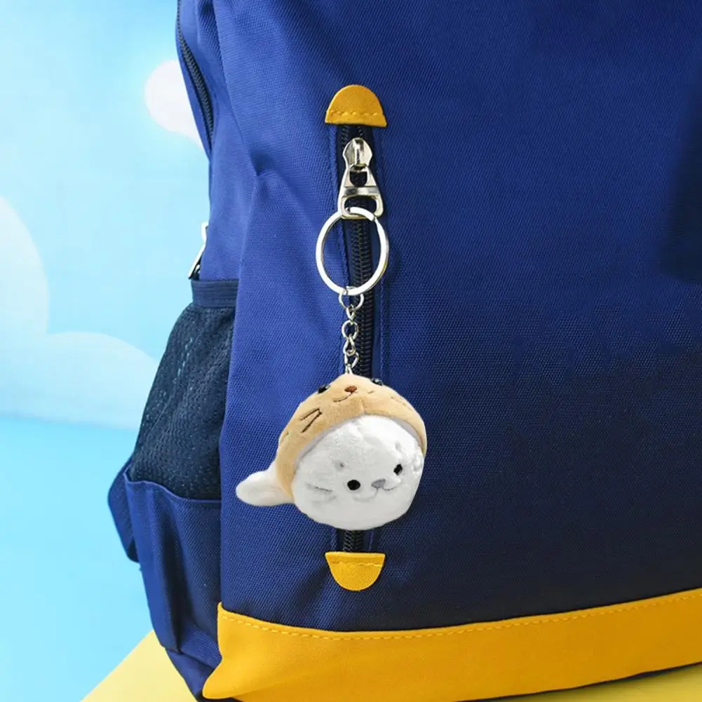 Seal Plush Pendant Lovely Cartoon Seal Plush Keychain Soft Stuffed Doll Backpack Pendant Gift for Kids Girls Birthday Carnival