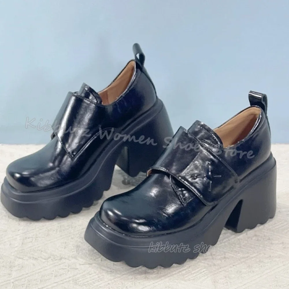 

Mary Jane Pump Platform Genuine Leather Solid Color Fashion Concise Sexy Elegant Slip-On Women Shoes New Square Toe Chunky Heels