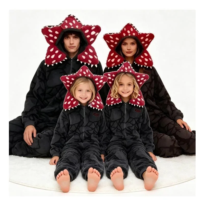 Pluszowy Kigurumi Anime Kwiat Kanibal Kostium na Halloween dla Kobiet i Mężczyzn Rośliny Mięsożerne Kombinezon z Zamkiem Błyskawicznym Piżama dla Dzieci — 2