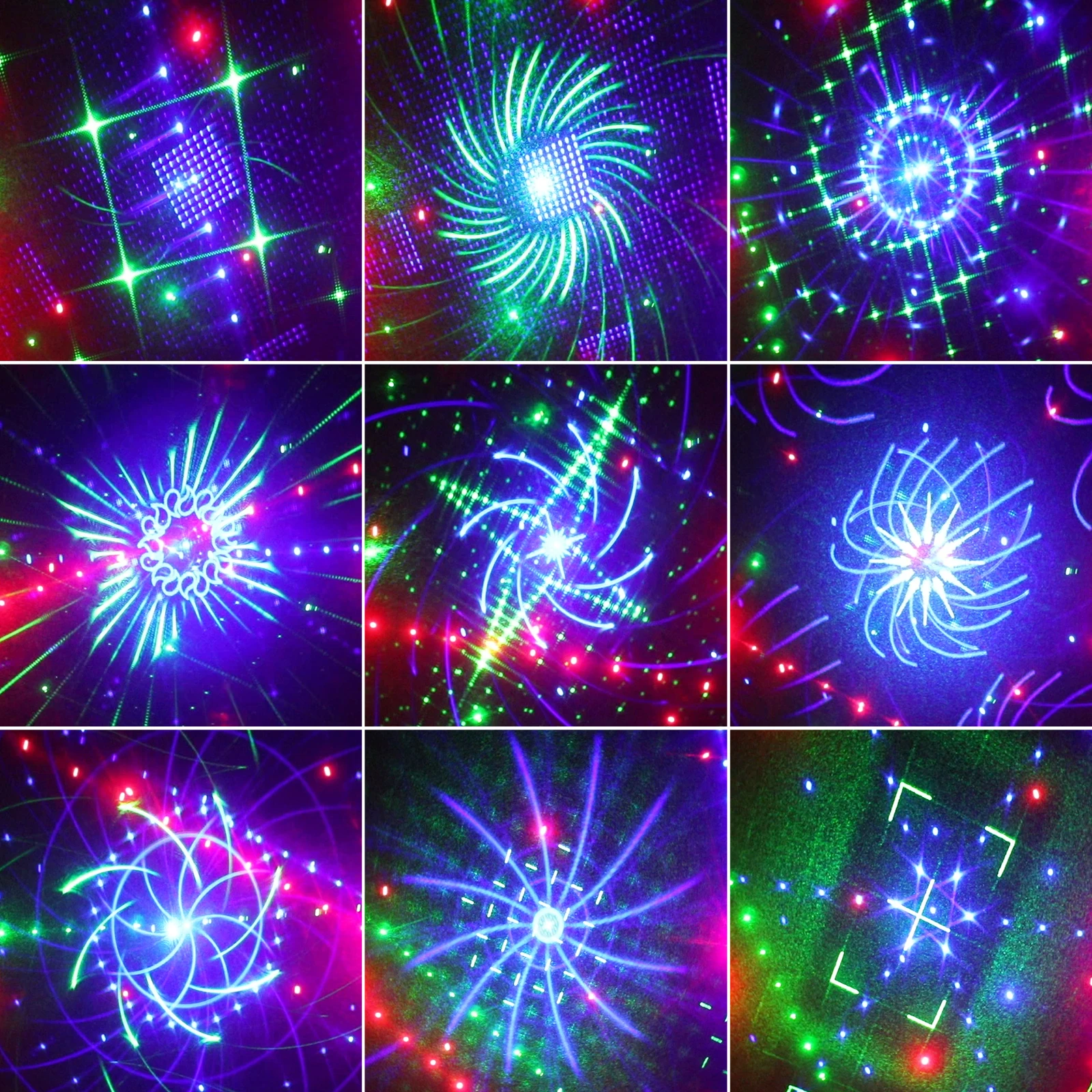 WUZSTAR Proffessional DJ Lights for Party, 21 Lens RGB UV Disco Strobe Stage Lighting Support DMX 512 Sound  Remote Control