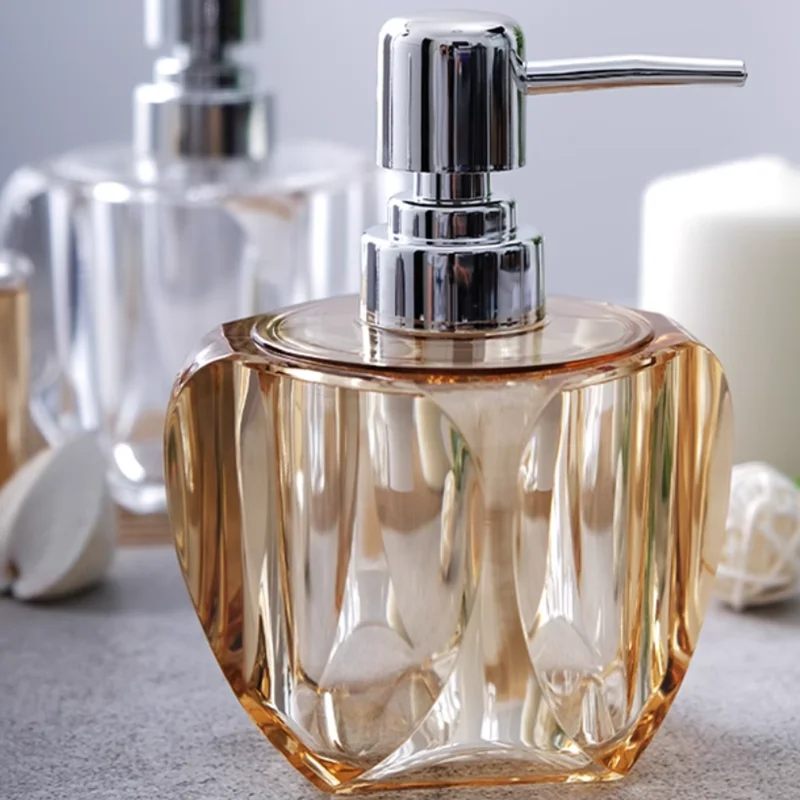 220ml Transparent Acrylic Soap Dispenser, Shampoo Bottle, Soap Box, Bathroom Decoration Accessory, Portable Shampoo Dispenser