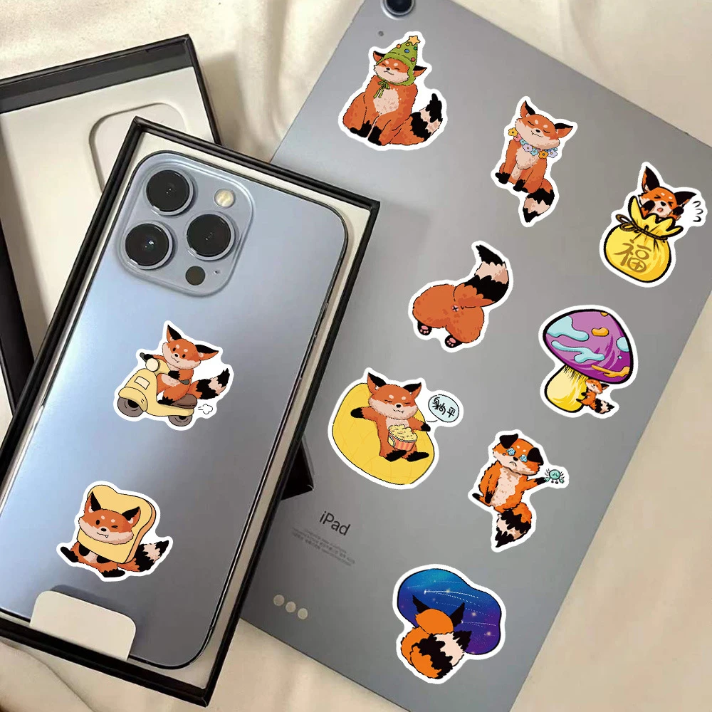 10/30/60 Stuks Kawaii Kleine Vos Dieren Stickers Schattige Cartoon Sticker Decoratieve Koelkast Computer Gitaar Waterdichte Graffiti Stickers