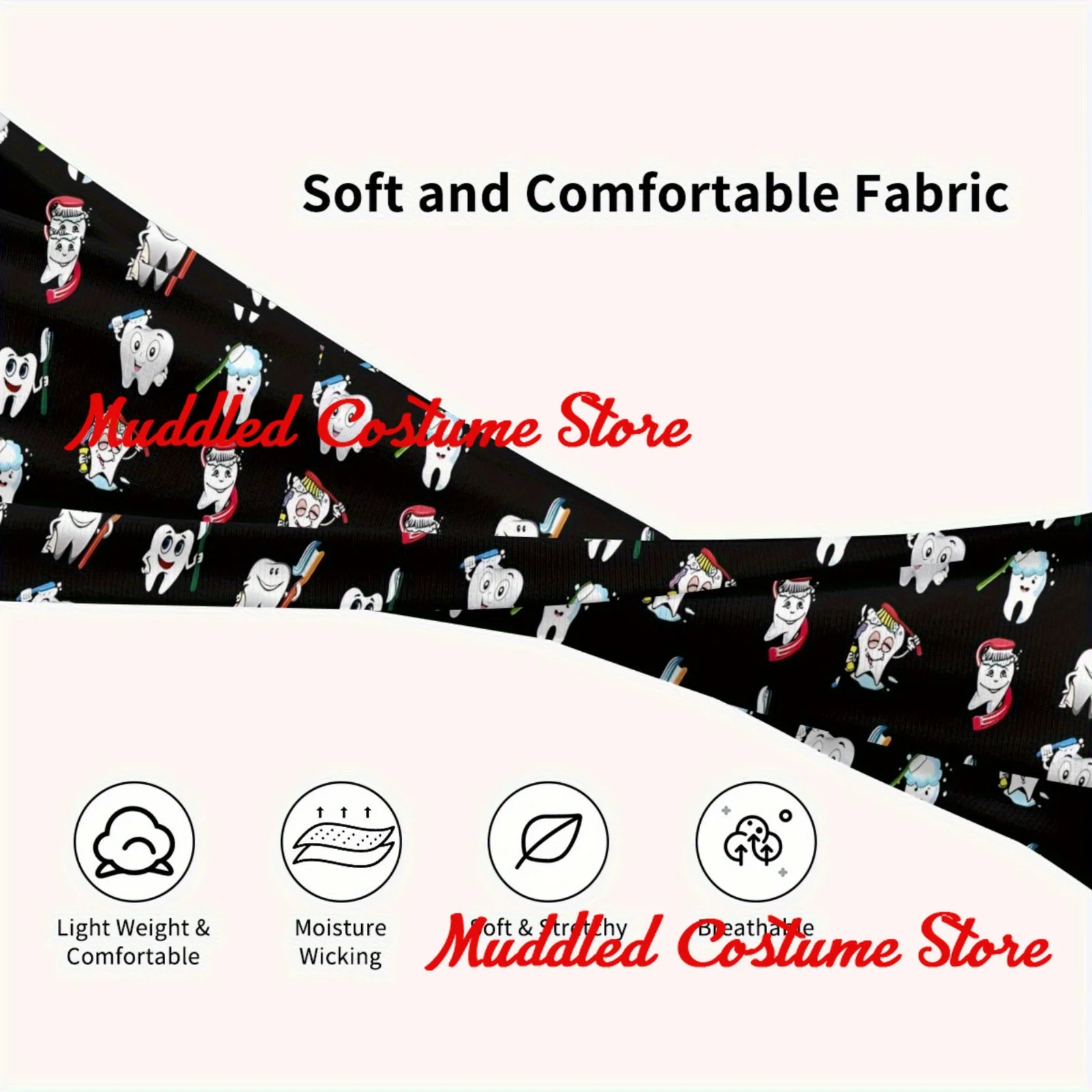 عصابة رأس لشخصية الأسنان الكرتونية، عصابة رأس رياضية لليوجا واللياقة البدنية، عصابة رأس مطاطية